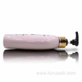 Wholesale PET Pink Plastic Luxury Lotion Pump Bottle Plastic Shaped Shampoo Bottle and Conditioner Packaging